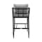 Armen Living Wiglaf Outdoor Patio Bar Stool in Aluminum and Teak with Gray Cushions 840254333055 - alternate 5